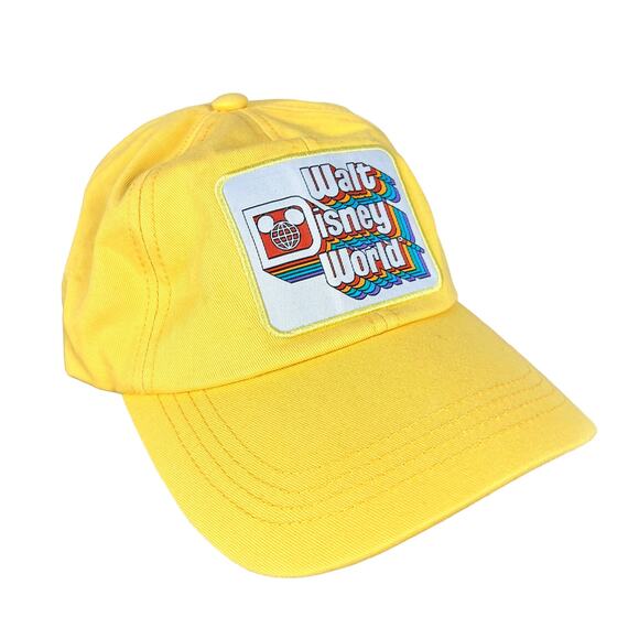 Disney Other - WALT DISNEY WORLD Unisex‎ Adjustable Yellow Retro Patch Hat Baseball Dad Cap